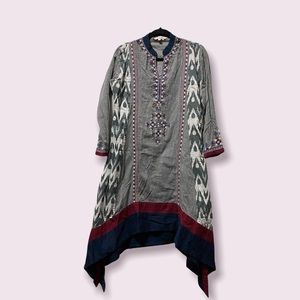 LABEL Ritu Kumar Embroidered Tunic Dress- size 36